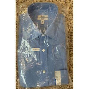 CROFT &‎ BARROW SZ 16 NECK 34" LONG SLEEVE CLASSIC FIT DRESS SHIRT - BLUE - NWT